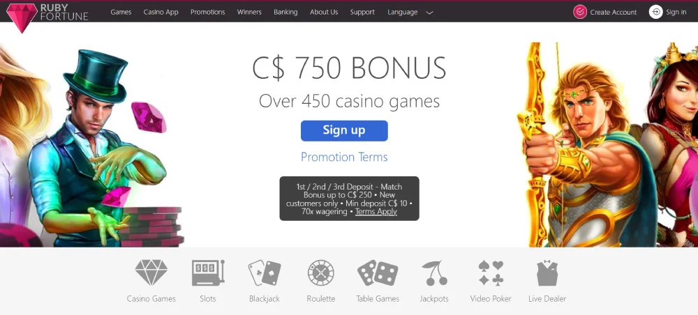 Ruby Fortune online Casino